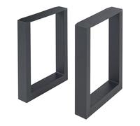 [en.casa] Set de 2 Pieds de Table pour Tables Basses Bancs DIY Lot de 2 Supports Stables pour Bricolage de Meubles Design Uniques Style Industriel Acier Laqué 43 x 30 cm Noir