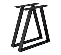[en.casa] Set de 2 Pieds de Table Triangulaires Ensemble de Pieds de Meuble DIY pour Table de Salle à Manger Acier Laqué 72 x 55 x 6 cm Noir Mat