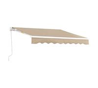 [en.casa] Store Banne Rétractable Manuel Marquise à Bras Articulé avec Manivelle Montage Mural Inclinaison Réglable Aluminium Polyester 300 x 250 cm Beige