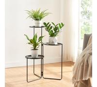 [en.casa] Support de Plantes à 3 Niveaux Étagère à Fleurs Design Intemporel Porte-Plantes pour Intérieur Meuble de Rangement pour Cache-Pots Métal 70 x 48 x 25 cm Noir