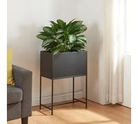 [en.casa] Support de Plantes avec Bac à Fleurs Intégré Étagère Porte-Plantes Style Intemporel pour Intérieur Salon Chambre Bureau Entrée Métal 70 x 50 x 30 cm Noir