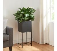 [en.casa] Support de Plantes avec Bac à Fleurs Intégré Étagère Porte-Plantes Style Intemporel pour Intérieur Salon Chambre Bureau Entrée Métal 70 x 30 x 30 cm Noir