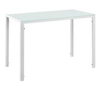 [en.casa] Table à manger avec plateau de table du verre blanc