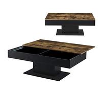 [en.casa] Table Basse de Salon avec 2 Espaces de Rangement Intérieur Design Style Intemporel Stable Rectangulaire pour Séjour Bureau Panneau de Particules 40 x 110 x 60 cm Effet Bois Noir