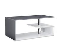 Table Basse Haarlem 90 x 50 x 41 cm Blanc Gris foncé [en.casa]