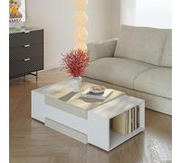 Table basse Eljak 110 x 57 x 31 cm blanc / sable