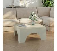 [en.casa] Table Basse de Salon Design Intemporelle avec Plateau Carré Structure Robuste Stable pour Bureau Chambre Panneau de Particules Mélaminé 80 x 80 x 37 cm Sable