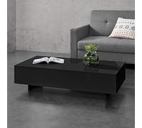 [en.casa] Table Basse de Salon Élégante Stylée 115 x 55 x 31 cm Panneau de Particules Mélaminé de 15 mm Noir