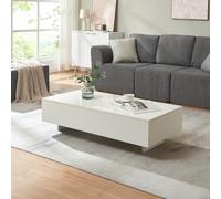 [en.casa] Table Basse de Salon Élégante Stylée 115 x 55 x 31 cm Panneau de Particules Mélaminé de 15 mm Blanc Brillant