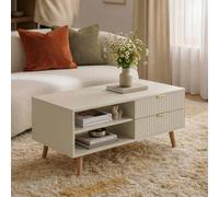 Table basse de salon Nand 100 x 50 x 45 cm beige sable