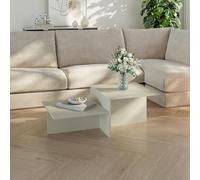 [en.casa] Table Basse de Salon Style Intemporel avec 2 Plateaux à Hauteurs Décalées Table d'Appoint pour Chambre Bureau Panneau de Particules Mélaminé 100 x 55 x 35 cm Sable