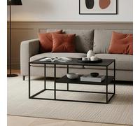 Table basse Solund du Salon Rectangulaire 45 x 90 x 60 cm Noir [en.casa]