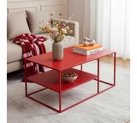 Table basse Solund du Salon Rectangulaire 45 x 90 x 60 cm rouge
