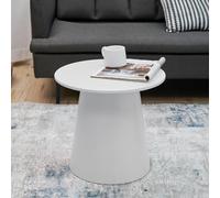 [en.casa] Table Basse Polyvalente Petite Meuble d'Appoint Ronde Design Bout de Canapé Support de Plantes Table de Chevet Moderne pour Salon Chambre Séjour Entrée MDF 40 x 44 cm Blanc