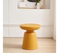 [en.casa] Table Basse Polyvalente Petite Meuble d'Appoint Ronde Design Bout de Canapé Table de Chevet Moderne Support de Plantes Décoration pour Salon Chambre Séjour Entrée MDF 44 x 40 cm Jaune