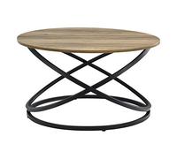 Table Basse Ronde Dunedin Bois et Noir 46 x 79 cm [en.casa]