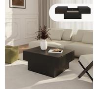 [en.casa] Table Basse Style Intemporel avec Plateau Extensible des 2 Côtés Rangement Pratique Moderne Excellente Stabilité pour Salon Chambre Bureau MDF 80 x 60 x 36 cm Noir