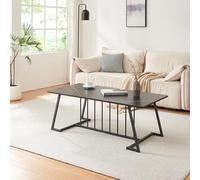 [en.casa] Table Basse Stylée au Design Modern et Intemporel Table d'Appoint Stable Robuste Élégant Plateau Rectangulaire Salon Chambre Bureau MDF Acier 120 x 60 x 46 cm Aspect Marbre Noir