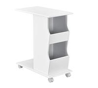 Table Basse Kungälv à roulettes 53 x 30 x 63 cm blanc [en.casa]