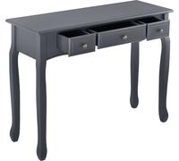 [en.casa] Table console 3 tiroirs style cottage gris foncé Coiffeuse Console Table de rangement Table de couloir