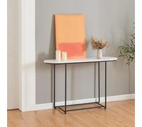 [en.casa] Table Console Polyvalente avec Plateau Rectangulaire Table d'Appoint pour Entrée Couloir Salon Métal Panneau de Particules 120 x 40 x 75 cm Noir Effet Marbre Blanc