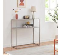 [en.casa] Table Console pour Entrée Salon Couloir Cuisine Table d'Appoint Meuble d'Entrée avec Surface de Rangement Métal 80 x 80 x 30 cm Gris