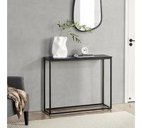 [en.casa] Table Console pour Salon Table d'Appoint Panneau de Particules Métal 80 x 100 x 30 cm Imitation Marbre Noir