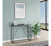 [en.casa] Table Console Style Industriel Table D'Appoint Design Intemporel pour Entrée Couloir Salon Rangement pour Clés Décoration Acier 90 x 30 x 80 cm Noir