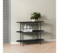 [en.casa] Table Console Style Intemporel Étagère Autoportante Meuble de Rangement pour Salon Chambre Bureau Entrée Couloir Acier 70 x 90 x 32 cm Noir