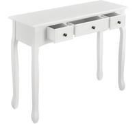 [en.casa] Table Console Table d'Entrée Table de Salon Vintage avec 3 Tiroirs MDF Pieds en Pin Boutons en Métal Alliage de Zinc