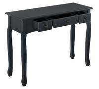 Table Console Table d'Entrée Table de Salon Vintage avec 3 Tiroirs MDF Pieds en Pin Boutons en Métal Alliage de Zinc Noir 78 x 100 x 35 cm