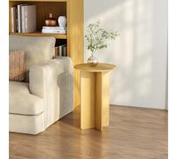 [en.casa] Table d’appoint avec Plateau Rond Petite Table Basse Bout de Canapé Guéridon Design Intemporel Salon Chambre Bureau Entrée Panneau de Particules 60 x 40 cm Effet Chêne