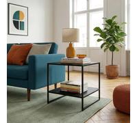[en.casa] Table d’Appoint Salsnes 53 x 51 x 51 cm Bout de Canapé Acier Noir