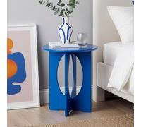 [en.casa] Table d'Appoint avec Plateau Rond Bout de Canapé Design Guéridon Table de Chevet Petite Table Basse Moderne Décorative pour Salon Chambre Bureau MDF 49 x 40 cm Bleu Royal