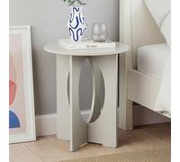 [en.casa] Table d'Appoint avec Plateau Rond Bout de Canapé Design Guéridon Table de Chevet Petite Table Basse Moderne Décorative pour Salon Chambre Bureau MDF 49 x 40 cm Taupe