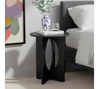 [en.casa] Table d'Appoint avec Plateau Rond Bout de Canapé Design Guéridon Table de Chevet Petite Table Basse Moderne Décorative pour Salon Chambre Bureau MDF 49 x 40 cm Noir