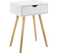 [en.casa] Table d'appoint avec tiroir Blanc Rétro 60x40x30 cm Commode Table de nuit à tiroirs Table de nuit Table de chevet