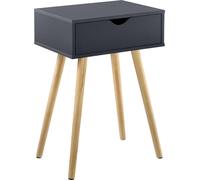 [en.casa] Table d'appoint avec tiroir gris foncé rétro 60x40x30 cm Commode Table de nuit à tiroirs Table de nuit Table de chevet