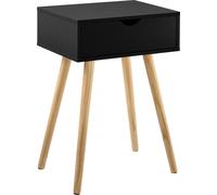 [en.casa] Table d'appoint avec tiroir Noir Rétro 60x40x30 cm Commode Table de nuit à tiroirs Table de nuit Table de chevet