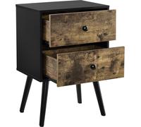 [en.casa] Table d'appoint avec tiroirs Commode vintage Table de chevet 60 x 40 x 29,5 cm Table de chevet rétro Table de chevet bois