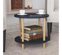 [en.casa] Table d'Appoint Bout de Canapé Meuble de Rangement Chevet avec Étagère Inférieure Moderne Polyvalent Stable Séjour Chambre Entrée Panneau de Particules 49 x 42 cm Gris