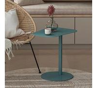 [en.casa] Table d'Appoint Bout de Canapé Table de Chevet au Style Intemporel Design Élégant Moderne Stable Intérieur Extérieur pour Salon Séjour Balcon Terasse Métal 50 x 50 x 38 cm Bleu Mat