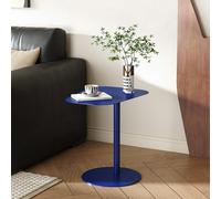 [en.casa] Table d'Appoint Bout de Canapé Table de Chevet au Style Intemporel Design Élégant Moderne Stable Intérieur Extérieur pour Salon Séjour Balcon Terasse Métal 50 x 50 x 38 cm Bleu Foncé
