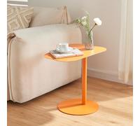 [en.casa] Table d'Appoint Bout de Canapé Table de Chevet au Style Intemporel Design Élégant Moderne Stable Intérieur Extérieur pour Salon Séjour Balcon Terasse Métal 50 x 50 x 38 cm Orange