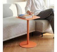 [en.casa] Table d'Appoint Bout de Canapé Table de Chevet Carré au Style Intemporel Design Élégant Moderne Stable Intérieur Extérieur pour Salon Séjour Balcon Terasse Métal 50 x 40 x 40 cm Orange
