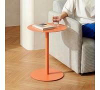 [en.casa] Table d'Appoint Bout de Canapé Table de Chevet Rond au Style Intemporel Design Élégant Moderne Stable Intérieur Extérieur pour Salon Séjour Balcon Terasse Métal 50 x 40 cm Orange