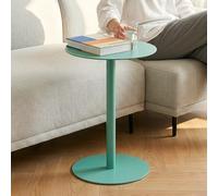 [en.casa] Table d'Appoint Bout de Canapé Table de Chevet Rond au Style Intemporel Design Élégant Moderne Stable Intérieur Extérieur pour Salon Séjour Balcon Terasse Métal 50 x 40 cm Vert Menthe
