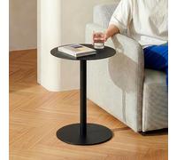 [en.casa] Table d'Appoint Bout de Canapé Table de Chevet Rond au Style Intemporel Design Élégant Moderne Stable Intérieur Extérieur pour Salon Séjour Balcon Terasse Métal 50 x 40 cm Noir