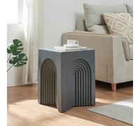 [en.casa] Table d'Appoint Design en Forme d'Arche Table Basse Style Intemporel Bout de Canapé Chevet pour Salon Chambre Entrée MDF 45 x 35 x 35 cm Gris Mat