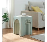 [en.casa] Table d'Appoint Design en Forme d'Arche Table Basse Style Intemporel Bout de Canapé Chevet pour Salon Chambre Entrée MDF 45 x 35 x 35 cm Vert Mat